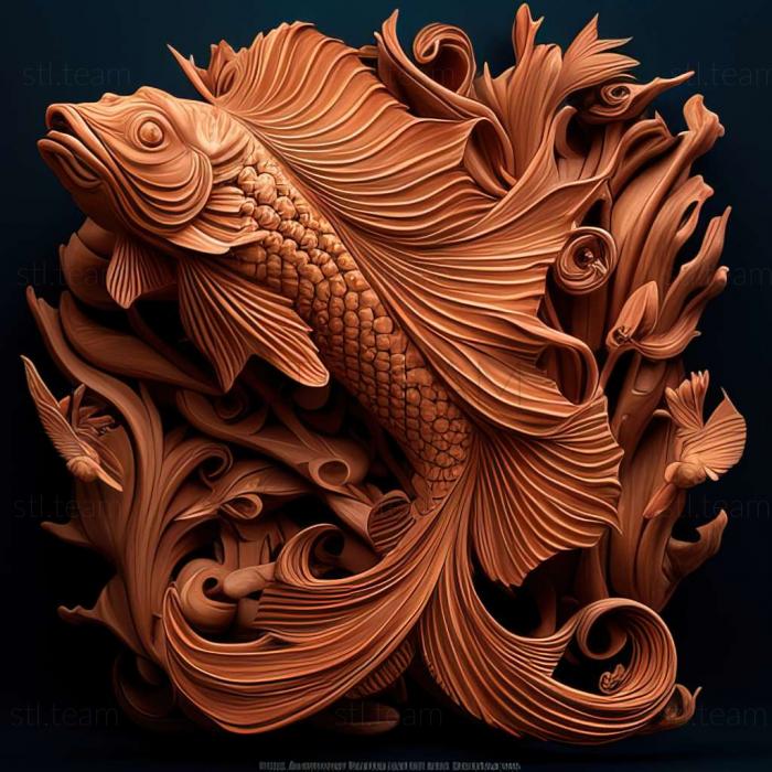 3D модель Бойцовая рыба Рыба-дракон (STL)